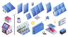 an array of different types of solar panels and other things that are attached to them