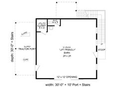 the floor plan for a two story house with lofts and an attached garage area