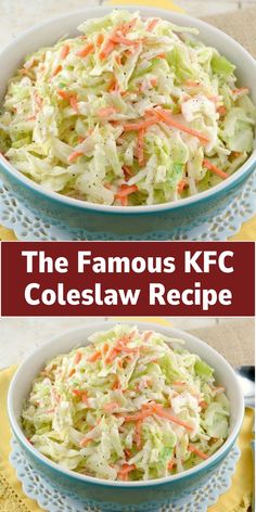 the famous kfc coleslaw recipe is made with shredded cabbage and carrots