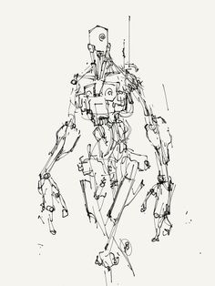 (1) Art of Kurt Papstein Robotic Art Drawing, Mech Drawing, Robot Person Drawing, Robot Sketch Concept Art, Scrap Robot Concept Art, Robot Skeleton Concept Art, Concept Art Tutorial, Gesture Drawing, Arte Robot