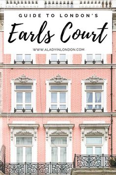 a pink building with the words guide to london's early court on top and below it