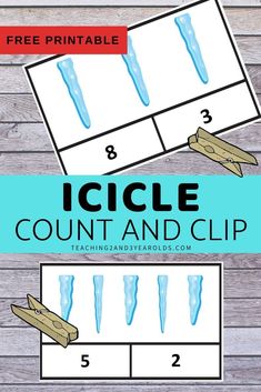 printable ice count and clip game for kids