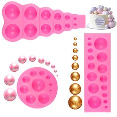 pink and gold cake decorating kit