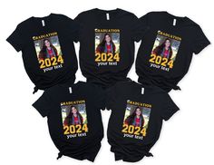 Photo graduation shirt, Family Graduation shirt 2024, High school graduation shirt, Trend graduation, photo graduation, for my family 2024, Custom Proud Graduation 2024 Shirts, Proud High School Grad Crew Shirt Graduation 2024, Class of 2024 Family Graduation Shirts Family Matching, Senior 2024 Shirt * High quality and super soft, comfortable shirt. Made with top-of-the-line vinyl and pressed with a professional grade heat press. * Please check all color and size charts before place the order. S School Spirit Short Sleeve T-shirt For Graduation Party, Black School Spirit Tops For Graduation, Black School Spirit Top For Graduation, Black Tops For Graduation With School Spirit, Customizable Short Sleeve T-shirt For Graduation Gift, Black Pre-shrunk T-shirt For Graduation Gift, Casual Shirt With Custom Print For Graduation, Black Crew Neck Top For Graduation Party, Customizable T-shirt For Graduation Gift