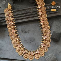 Long haram designs . Gold Jewellery for Indian women Jewelry Design Haram Gold, Long Antique Necklace Gold, Long Haram Gold, Gold Jewellery Indian, Kasu Necklace, Kasula Peru, Homemade Jewelry Ideas, Kasu Mala, Gold Haram