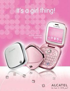 an advertisement for the alcatel cell phone