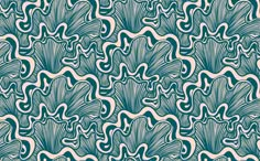 an abstract blue and white pattern with wavy lines on the bottom, as well as waves in