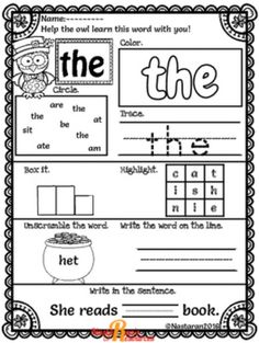 worksheet for beginning and ending the word workbook with pictures, words and numbers