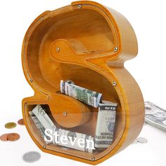 PRICES MAY VARY. ❤[Personalized Money Saving Bank] - It’s very easy to Customize your own Piggy Bank: click on "Customize Now" and "Upload your text” to add to cart. We will adjust the text on the frame according to the text you provide. ❤[Educational wooden toy for kids] - This wooden storage box letter is a great gift for boys and girls of any age. It is a durable, practical and educational wooden toy. Through the Plexiglas, your child can observe the growth of his savings. ❤[Environmentally W Letter Storage, Wood Toys Diy, Large Piggy Bank, Toy Money, Wooden Piggy Bank, Money Saving Box, Personalized Piggy Bank, Savings Jar, Toy Diy