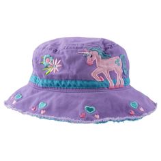 "These totally cute bucket hats are just what the sunshine ordered to keep your little one protected from harmful rays and looking extra adorable doing it! These hats are designed to be extra stylish, with a softly frayed edge and applique designs to make this hat a hit. We have also lined these hats with an extra soft cotton in a coordinating color. Feature softly frayed edges, applique designs and are lined with a super soft coordinating cotton. Coordinate perfectly with the Beach Totes and Ho Cute Bucket Hats, Friends At The Beach, Toddler Bucket Hat, Unicorn Hat, Kids Bucket Hat, Purple Unicorn, Burp Cloth Set, Monogram Styles, Accessories Bags Purses