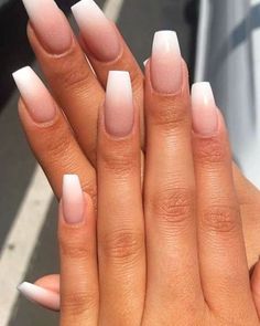 French Manicure Nails Ombre, Ombré Acrylic, Acrylic Ombre, Wedding Acrylic Nails, Coffin Nails Ombre, Acrylic Ideas, Ombre Acrylic Nails, Smink Inspiration, Acrylic Nail Art