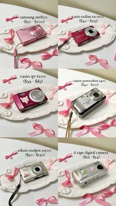 the instructions for how to make a cake with camera and ribbon on it's side