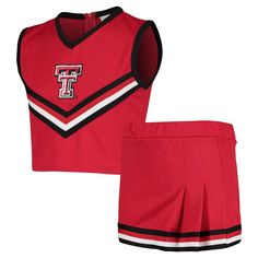 Your youngster's happiness is the only thing that comes before the Texas Tech Red Raiders in your household, and they will be giddy with excitement when they have this two-piece cheer set. Built with a comfortable elastic waistband and a zippered closure, this set is an adorable and functional way for your kiddo to show some support for their future alma mater.Your youngster's happiness is the only thing that comes before the Texas Tech Red Raiders in your household, and they will be giddy with