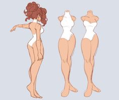 three female body shapes are shown in different positions