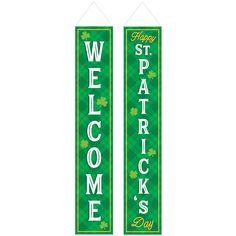 st patrick's day welcome banner with shamrocks