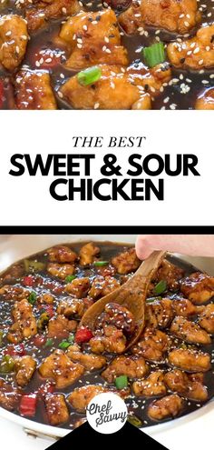 Save this recipe for the Best Easy 30 Minute Healthy Sweet and Sour Chicken! Looking to make Authentic Sweet and Sour Chicken at home?! Then look no further! This Sweet and Sour Chicken tastes JUST like your favorite restaurant only BETTER! Serve with white rice to soak up all of the delicious sauce! Follow Chef Savvy for more Copycat & Restaurant Inspired Recipes! Healthy Sweet And Sour Chicken, Dinner Chinese, Homemade Sweet And Sour Sauce, Stovetop Recipes, Sweet And Sour Chicken Recipe, Sour Chicken Recipe, Chicken Smothered, Baked Chicken Recipes Easy