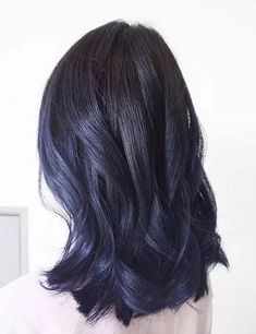 20 Amazing Blue Black Hair Color Looks Indigo Hair, Black Hair Balayage, Hair Color Blue, Color Rainbow, Ombre Hair Color