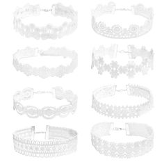 PRICES MAY VARY. Made of quality polished alloy and lace material. Size: White lace choker length is 30cm/11.8"+ extender chain length is 7cm/2.4". Style: Beautifully design, handmade workmanship, retro, lolitta, kawai, gothic, fashion, classical choker style, fit your any kinds of look. Great gift for wift, mother, girfriend, daught, the one you loved and yourself on birthday, Valentine's day, Chrismas, Halloween party, Anniversary, graducation ect. Application: The collection choker set are pe White Metal Choker For Party, Adjustable Lace Choker For Party, Lace Choker Jewelry Gift, Lace Choker Jewelry As Gift, Adjustable Lace Necklaces For Party, Lace Choker Jewelry For Gifts, Adjustable Lace Jewelry For Parties, Lace Choker With Lace Trim For Parties, Lace Trim Party Choker