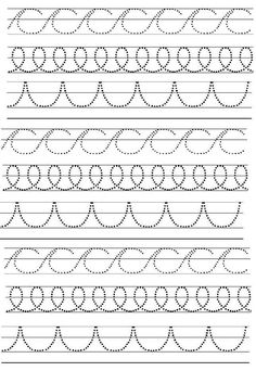 handwriting practice sheets with lines and circles