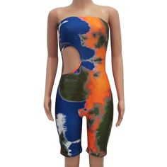 New Strapless Off Shoulder Jumpsuit Women Tie Dyeing Sexy Bandeau Body - HESHEONLINE Jumpsuit Elegant