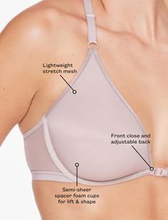 Our plunge Bare Mesh bra is a sheer bra with support & smooth under clothes. See through bra with semi-sheer foam cups. Sheer Bra, Mesh Bra, Foam Cups, Racerback Bra, Demi Bra, Mesh, Bra, Clothes