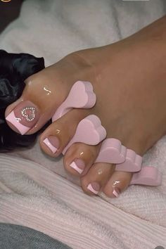 Baddie Toe Nails, Pink Toe Nails, Acrylic Toe Nails, Pretty Toe Nails, Cute Toe Nails, White Nail, Short Acrylic Nails Designs