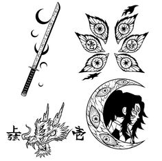 an image of some tattoos with different designs