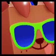 an animated bear wearing sunglasses with its tongue sticking out from it's back end