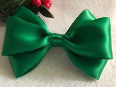 Material High quality double face satin ribbon. alligator clip, nylon headband. Hair Bow is perfect for Christmas. St. Patrick's Day, photo shoot or everyday wear. Handmade sewed with high quality ribbon attached to a partially lined alligator clip. All ends have been heat sealed and a no- slip grip has been added. Bow measures approx. 4 inches. Headbands are one size fits all. All come displayed on a white card wrapped in a clear bag, perfect for gift giving.   All bows are handmade in a pet free, smoke free environment.    No refunds or exchanges  Please contact me if you have any problems  with your order. Satin Hair Bow, Bow Christmas, Toddler Bows, Baby Hair Bows, Clear Bag, Headband Hair, Clear Bags, Saint Patrick, Nylon Headbands