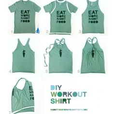 the instructions for how to make a t - shirt that looks like it has an apron on