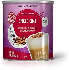 a can of spiced chai on a white background