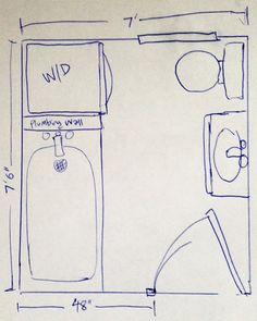 a blueprint drawing of a bathroom with toilet and sink