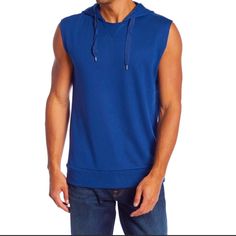 Slate & Stone Muscle Hoodie Men’s Size: Small Color: Marine Blue Nwt Brand New Blue Stretch Hoodie Top, Blue Stretch Top With Drawstring Hood, Blue Athleisure Top With Drawstring Hood, Blue Hoodie Tops For Loungewear, Slate Stone, Hoodie Men, Marine Blue, Hoodies Men, Color Blue