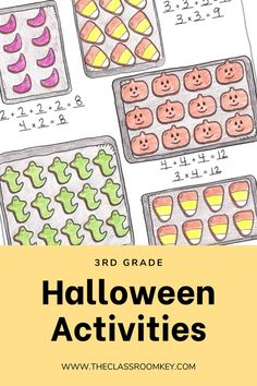 the 3rd grade halloween activities are fun for kids to do with their math skills and practice