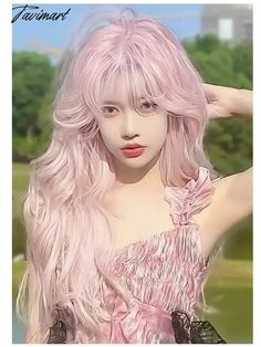 SPECIFICATIONSItem Type: topsCharacters: otherComponents: DRESSESSource Type: otherGender: WOMEN Curly Hair Princess, Light Pink Wig, Cute Jk, Light Girls, Pink Wig, Big Waves, Long Curly Hair, Long Curly, Picture Sizes