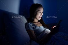 Woman using cellphone on bed at night by leungchopan. Woman using cellphone on bed at night #Sponsored #cellphone, #Woman, #bed, #leungchopan Using Cellphone, Medical Words, Bed At Night, Eye Pain, Abstract Graphic Design, Word Online, School Communication, Woman Looking, Increase Engagement