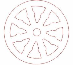 a drawing of a wheel on a white background