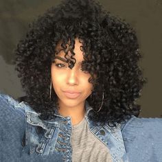 Natural Curly Hairstyles, African American Wigs, Long Face Hairstyles, Curly Hair Photos, Short Curly Wigs, Curly Wig