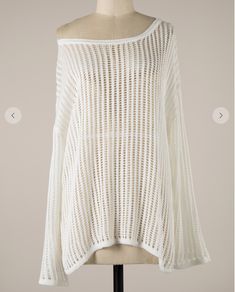 This lightweight beach cover up is the perfect addition to your summer wardrobe. Made with lightweight materials, it provides a comfortable and breathable option for beach days. Stay cool while protecting your skin from the sun with this versatile cover up. Material: 100% Acrylic Wash in cold water and hang to dry for best results. Beach Cover Up, White Coverup, Crochet Long Sleeve Top, Beach Jacket, Swimsuit Coverups, White Cover Up, Spring Wear, Cute Sets, Beach Covers