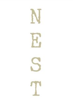 the words nest written in white on a white background