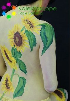 Paint Sunflowers, Belly Paint, Adult Face Painting, Painting Tattoo, Art Halloween