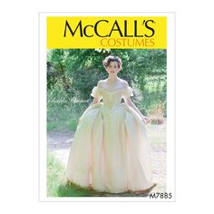 PRICES MAY VARY. Includes sewing templates, instructions, fabric recommendations, pattern pieces, and sizing guides for (1) women's costume dress. This women's costume pattern can be made to fit sizes 14, 16, 18, 20, and 22. Dress patterns feature close-fitting lined bodice with boning as well as back hand-worked eyelets with lacing, contrast sleeve ruffles, and cartridge pleated skirts. McCall's patterns are proudly made in the USA with English, Spanish, and French instructions. Designed for in Victorian Ball Dress, Victorian Dress Costume, Theatre Dress, 18th Century Gown, Historical Gowns, 18th Century Dress, 18th Century Costume, Century Dress, Costume Sewing Patterns