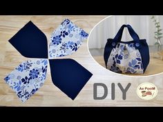 the diy bag is made from fabric and has four different patterns to make it look like