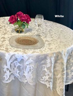 "Welcome to our family owned shop! 🌸 Add glam to your table with our brand new lace! Our unique lace tablecloth will add the most elegant touch to your event. With a look that's unique and graceful, yet sophisticated and chic, this beautiful tablecloth will wow your guests! 💫 This tablecloth can also be made as a table runner or table overlay. Different colors & sizes are available. Please choose your preferences from the drop down menu. Don't see the color or size you need? Or having trou Bridal Chair Cover, Winter Wonderland Wedding Cakes, Lace Tablecloth Wedding, Wedding Decor Gold, Table Baby Shower, Table Baby, Wedding Party Games, Gold Tablecloth, Tablecloth Wedding