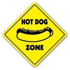 a hot dog zone sign on a white background