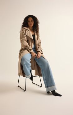 This midweight double-breasted trench coat feels soft to the touch yet durable and adds an elevated touch to any look with its notch collar, button front, and side seam pockets. Cinch the tie at the waist for a flattering silhouette that's perfect for any occasion. Grape Leaf, Double Breasted Trench Coat, Notch Collar, Shirt And Pants, Mens Socks, Waist Tie, Formal Occasion, Dress Accessories, Double Breasted