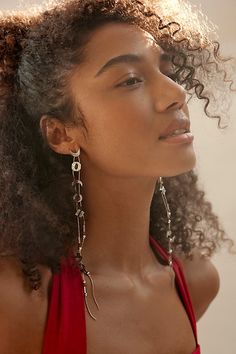 Add the most stunning finish to every casual style with these stand-out earrings featured in a super long, charm-adorned design with vintage-inspired detailing throughout for a truly timeless touch. | Count My Blessings Dangle Earrings at Free People in Silver Oxblood/Black Party Chandelier Earrings With Dangling Charms, Count My Blessings, My Blessings, Accessories Jewelry Earrings, Boho Clothing, Long Earrings, Boho Outfits, Casual Style, Free People