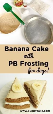 banana cake with pb frosting for dogs