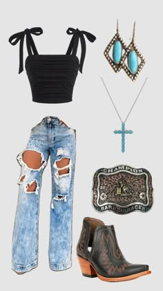 Country Western Outfits, Girl Outfit Ideas, Boho Wear, Fest Outfits, Cute Nike Outfits