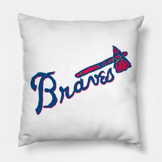 Atlanta Braves Office Decor, Atlanta Braves Bedroom, Atlanta Braves Sweatshirt, Vintage Atlanta Braves Poster, Atlanta Braves World Series, Atlanta Braves, Custom Pillow, Pillow Design